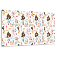 Panneau Décoratif Autocollant En Vinyle 100 x 50 cm, Idéal Pour Rénovation Patron De Sirène Pour Enfants
