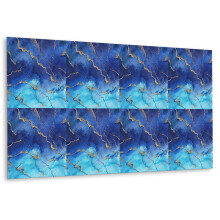 Panneau Mural Autocollant 100 x 50 cm, Revêtement Vinyle Pour Décoration Intérieure Marbre Bleu