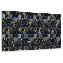 Panneau Décoratif En Vinyle 100 x 50 cm, Surface Autocollante Pour Mur Feuilles Et Hexagones