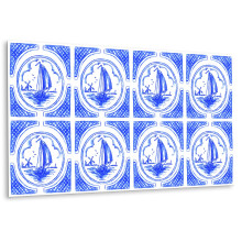Panneau Mural Autocollant En Vinyle 100 x 50 cm, Revêtement Adhésif Décoratif Bateau Azulejos