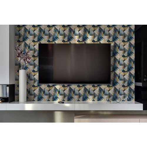 Panneau Autocollant Mural En Vinyle 100 x 50 cm, Solution Décorative Résistante Géométrie Abstraite 1