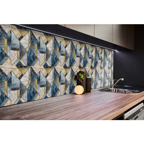 Panneau Autocollant Mural En Vinyle 100 x 50 cm, Solution Décorative Résistante Géométrie Abstraite 2