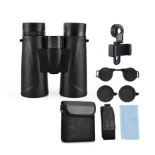 Binoculars 12x42 Compact Bird Watching Binocular BAK4 Prism Waterproof HD Binocular for Travel Stargazing Black