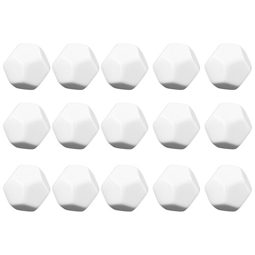 45 Pack 22MM Blank White Dice Set Acrylic Rounded D12 Dice Cubes for Game,Fun,DIY Sticker and Math Teaching 1