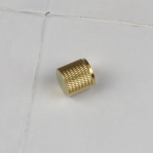 (20mm Knob	) Satin Brass Knurled Solid Bar Handles & Knobs 1