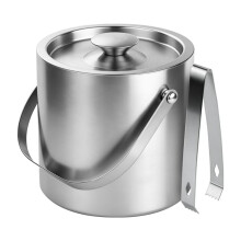 Stainless Steel Ice Buckets for Parties with Lid & Tongs Champagne Wine Drink Container Holder