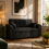 (Black Linen) 2 Seater Sofabed Reversible Pull-Out Sleeper Corner Sofa Linen Fabric Chaise Sofa Bed 5