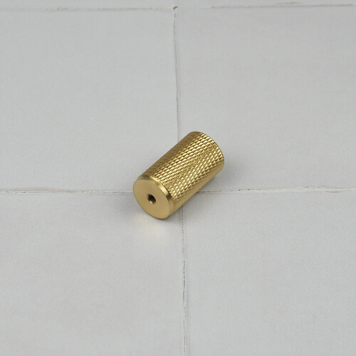 (35mm Knob	) Satin Brass Knurled Solid Bar Handles & Knobs 2