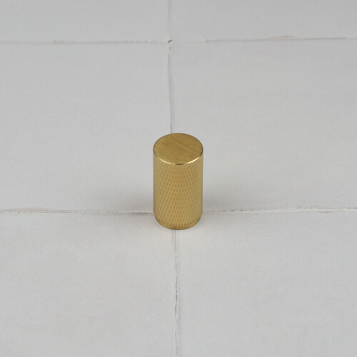 (35mm Knob	) Satin Brass Knurled Solid Bar Handles & Knobs