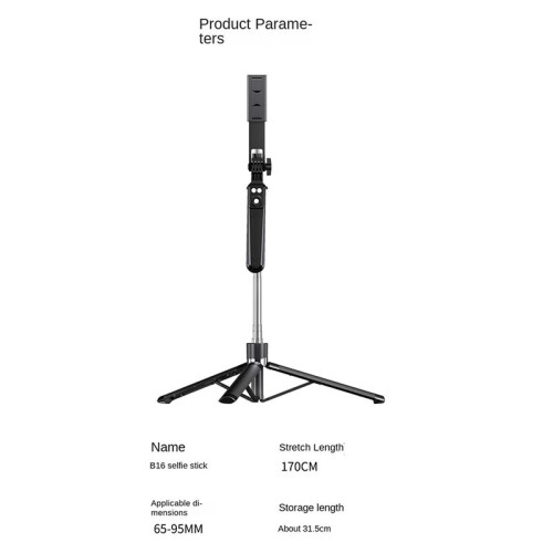 Selfie Stick360 Rotation 170cm with Wireless  Extended Tripod with Remote Shutter for Android Ios Smartphone A 1