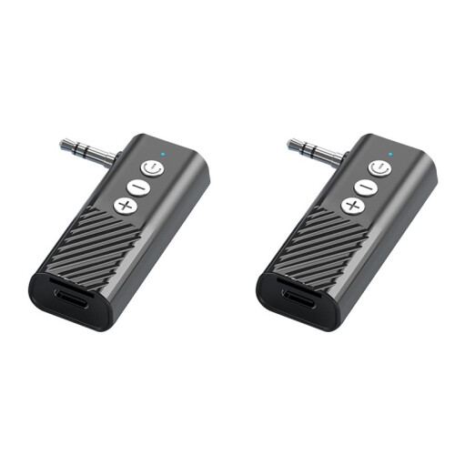2X Wireless  5.3 Transmitter Receiver 3-in-1 USB Adapter Audio Receiver  Car Charger Aux