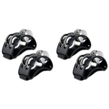 4PCS Foot Tambourine Percussion, Musical Instrument Percussion Pedal with Steel Jingle Bells - Black