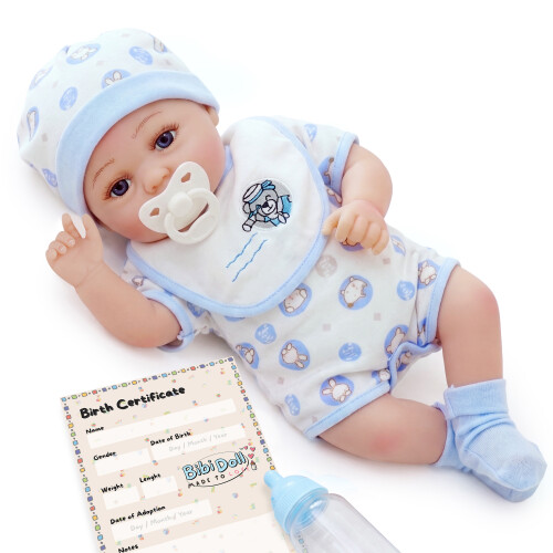 (Open Eyes Boy) BiBi Doll Reborn Baby Doll Realistic 17