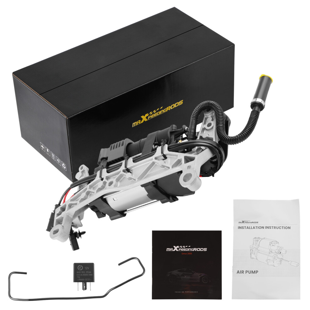 Air Suspension Compressor W/ Bracket For Porsche Cayenne 92A 2011-2018 + Relay 6941324429952