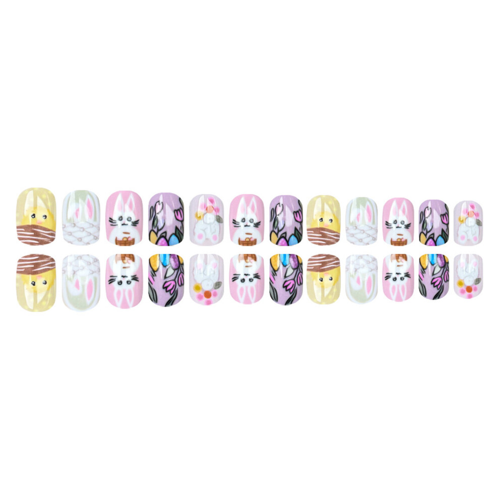 Creation-3C Eco-Friendly Retro Fake Nails, 24Pcs