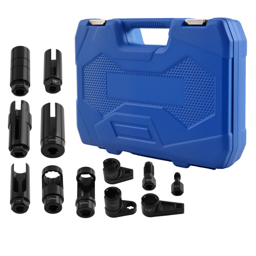 O2 Oxygen Sensor Socket 1/2" 3/8" Drive 22mm 27mm 29mm Tool Set Kit Case