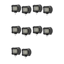 10Pcs Car 12V 24V Headlight 72W Light Bar Work Light Spotlight 4Inch LED Light Bar Fog Lamp for Truck Tractor Boat SUV