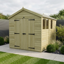 8 x 9 Apex Shed Tanalised (Double Door, With Windows)