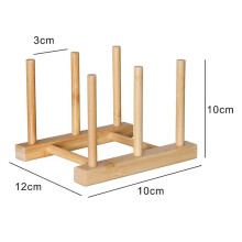 3X Kitchen Organizer Pot Lid Holder Bamboo Storage Rack Multifunctional Dish Plate Pan Cutting Board Stand Bookshelf