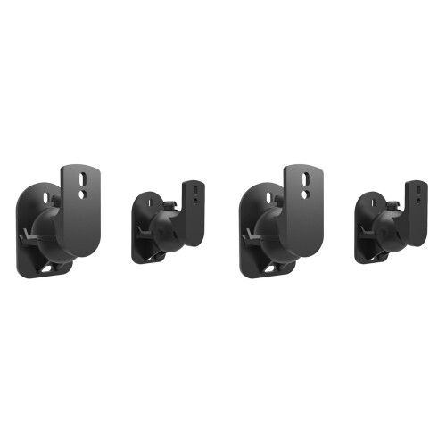 4X Wall Mount Swivel Satellite/Bookshelf Speaker Brackets Black for Speakers