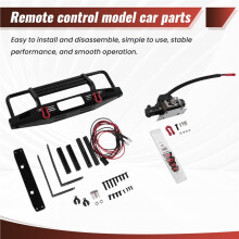 Metal Front Bumper with Winch Remote Controller System for 1/10 RC Crawler TRX4 Axial SCX10 & SCX10 II 90046