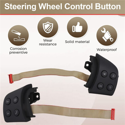 Left or Right Multifunction Steering Wheel Control Button for    MK5  B6  1K0959537J 1K0959538F 2