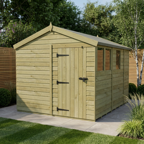 8 x 9 Apex Shed Tanalised (Single Door, With Windows)
