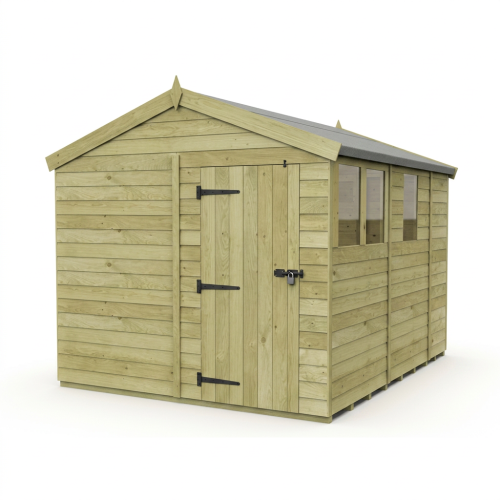 8 x 9 Apex Shed Tanalised (Single Door, With Windows) 1