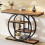 Tribesigns Tribesigns 41.3 Industrial 4-Tier Console Table with Circle Base Light Brown 6