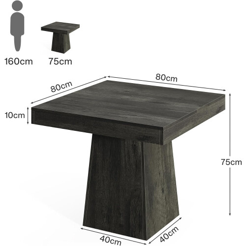 Tribesigns Tribesigns Dining Table for 4  80cm Square Kitchen Table , Grey 2