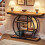 Tribesigns Tribesigns 41.3 Industrial 4-Tier Console Table with Circle Base Light Brown 3