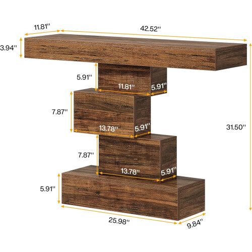 Tribesigns Tribesigns Rustic Console Table  108cm Slim Wood Sofa Side Table(Rustic Brown) 1