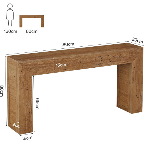 Tribesigns Tribesigns 160 cm Extra Long Console Table  Farmhouse Wood Sofa Table Light Brown 1