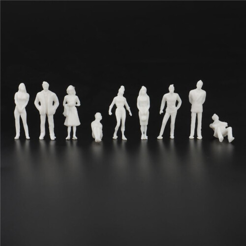 1:50 White Figures Architectural Model Human Scale HO Model Plastic Peoples,200 Pieces 1