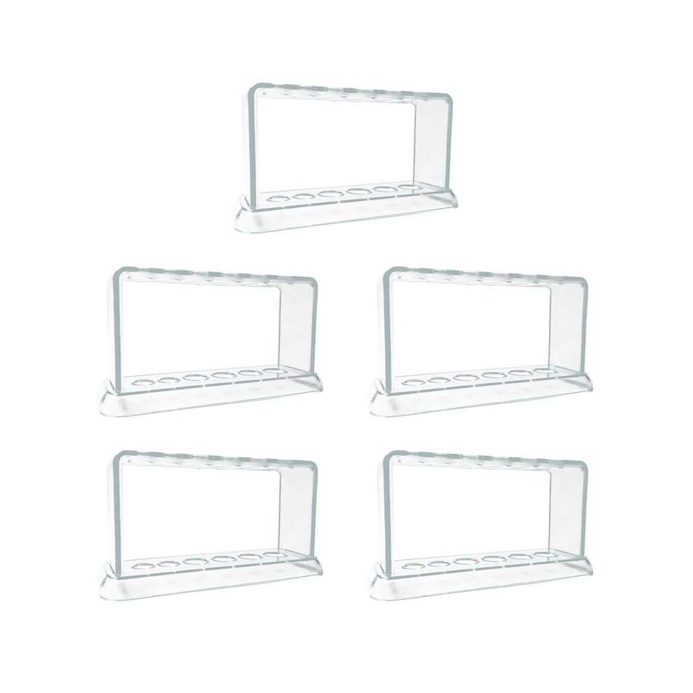 5X Plastic Clear Test Tube Rack 6 Holes Stand Lab Test Tube Stand Shelf School Supply Lab Equipment 16.7X8X3 cm-image-OPC-PX2PMHB-NEW
