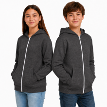 (13 Years, Charcoal No Cord-2 Pack) 2 Pack Kids Fleece Zip Up Hoodies Boys Girls Soft