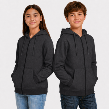 (11 - 12 Years, Charcoal Same Cord-2 Pack) 2 Pack Kids Fleece Zip Up Hoodies Boys Girls Soft