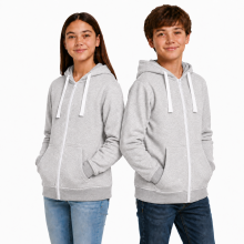 (9 - 10 Years, Grey White Cord-2 Pack) 2 Pack Kids Fleece Zip Up Hoodies Boys Girls Soft
