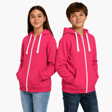 (13 Years, Hot Pink White Cord-2 Pack) 2 Pack Kids Fleece Zip Up Hoodies Boys Girls Soft
