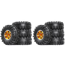 8pcs 55mm Metal Beadlock Wheel Rim Rubber Tire Set for FCX24M Cup 1/24 RC Crawler Car Upgrade Parts Accessories