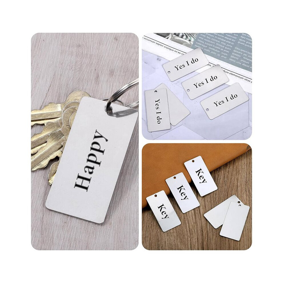 Stainless Steel Metal Engraving Blanks, Rectangle Blank Tags For Stamping And Diy Crafts, 1X2 Inch, 40 Pack 6033664080006
