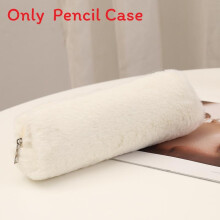 (White) Fashionable Pen Plush Case For Students With Extra Storage Space Design Stylish And