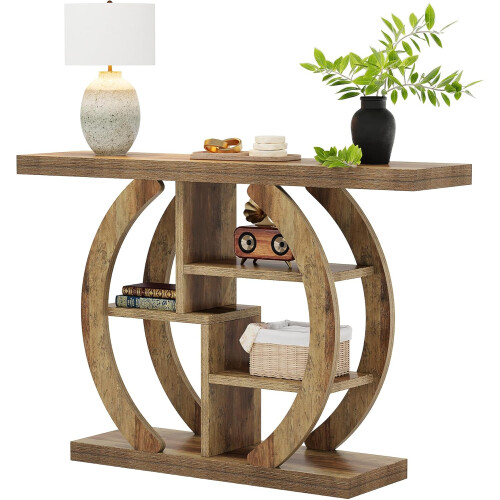 Tribesigns Tribesigns Console Table 108 cm, 4-Tier Sofa Table Entryway Table(Light Oak Brown)