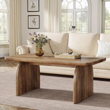 Tribesigns Rectangle Coffee Table, 47-Inch Wood Rectangular Living Room Table,Rustic Brown