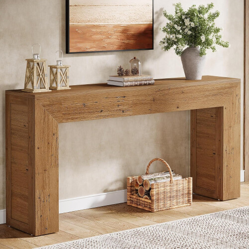 Tribesigns Tribesigns 160 cm Extra Long Console Table  Farmhouse Wood Sofa Table Light Brown