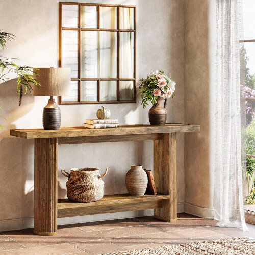 Tribesigns Tribesigns Modern Console Table, 55-Inch Narrow Sofa Table for Hallway,Brown