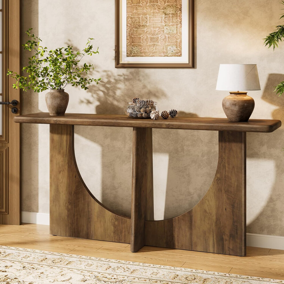 Tribesigns Console Table For Entryway 71-Inch Farmhouse Entryway Table, Rustic Brown