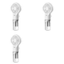 3X Portable Handheld Spray Fan Water Spray Mist Fan Student Dormitory Fan Summer Supplies Cooling Tool,White