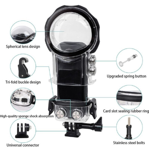 Dive Case for  X3 Invisible Waterproof Case,360 Panorama Camera Accessory,Dive Case with 40m Waterproof Depth 1