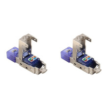 2X CAT8 RJ45 Connector Plug Without Crimping Tool CAT8 40Gbps 50U Zinc Alloy Shielded Network Cable RJ45 Plug ()